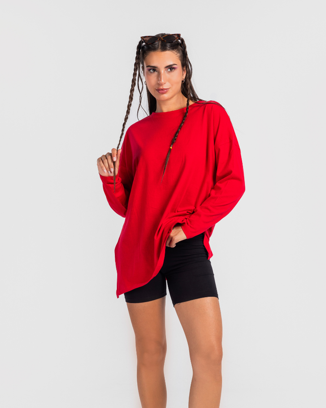 Women's plain cotton oversize T-shirt