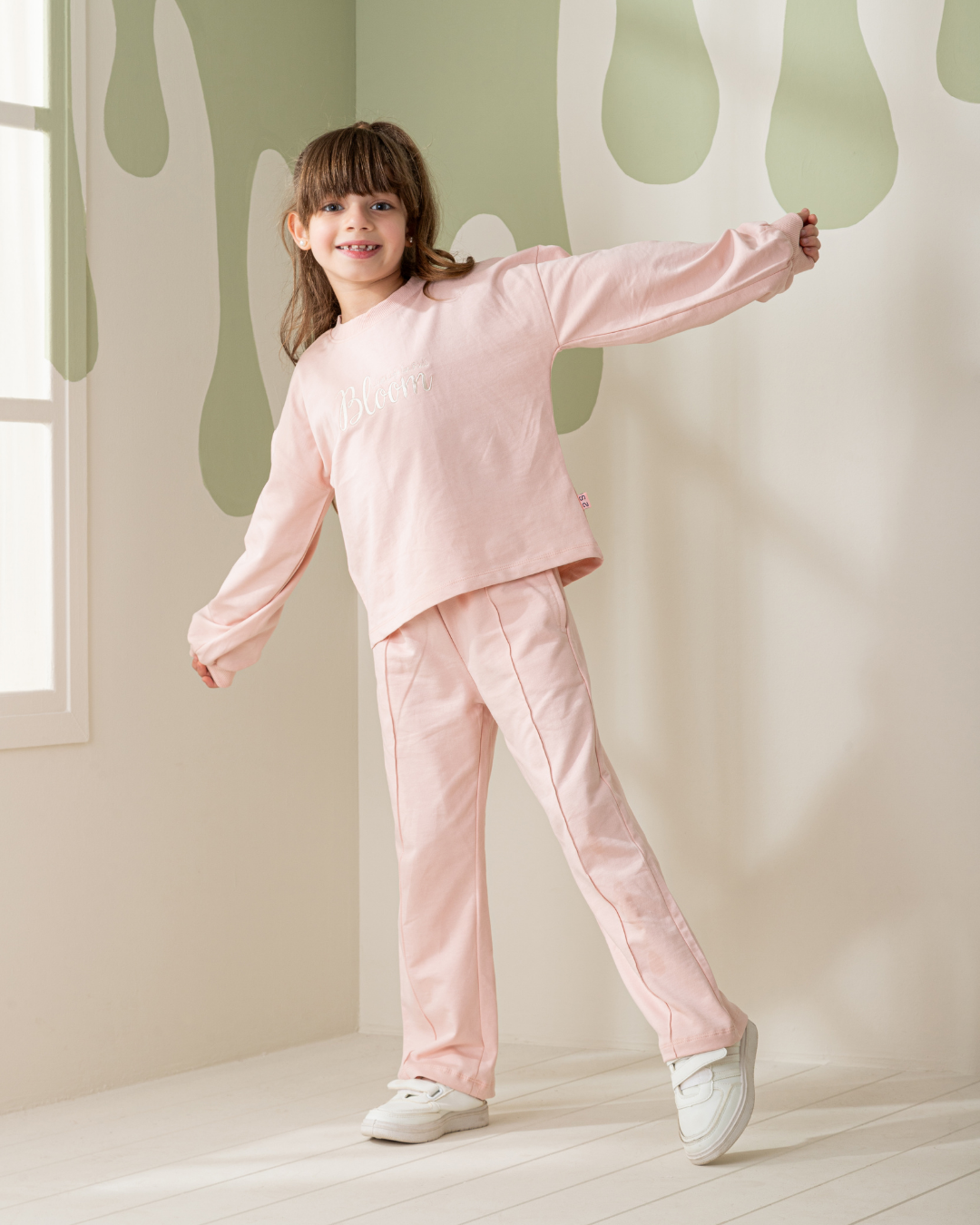 Bloom Girls' children's pajamas with puff sleeves and trousers