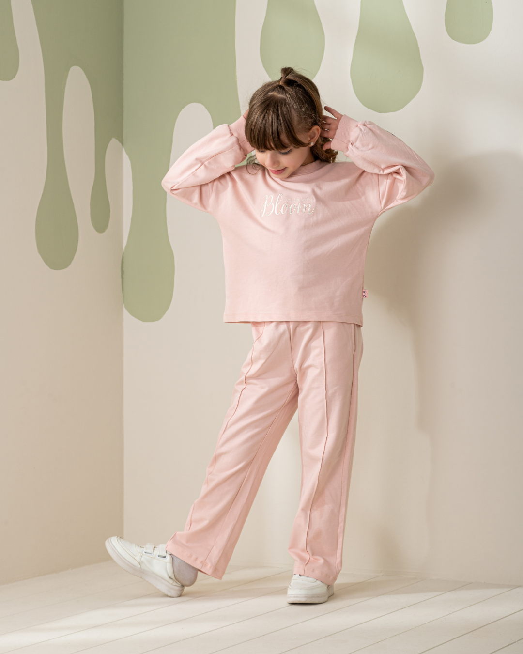 Bloom Girls' children's pajamas with puff sleeves and trousers