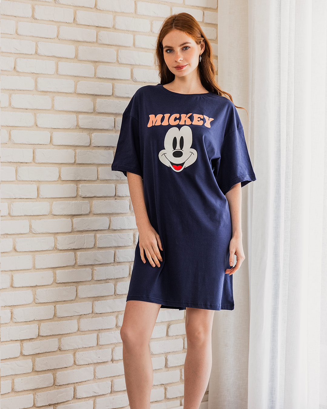 MICKEY Women's Night Shirt, Half Short Sleeve