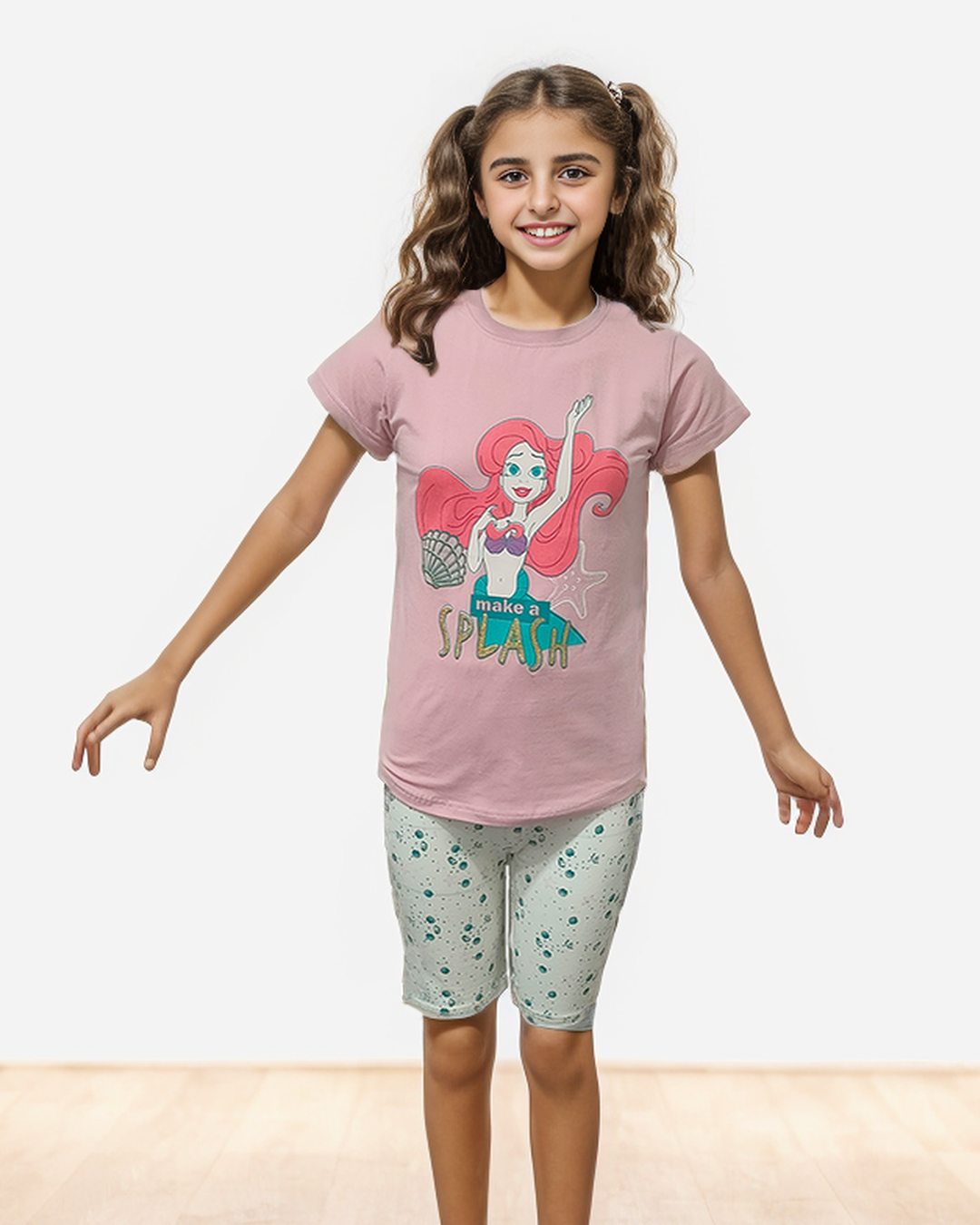 Make a splash Girls' half-sleeved pajamas and cotton shorts