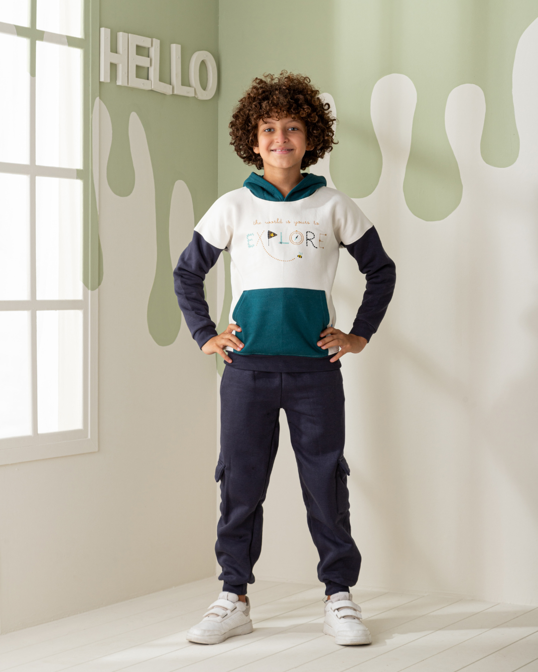 EXPLORE Boys' pajamas, cabochon sweatshirt and Melton cotton sweatpants