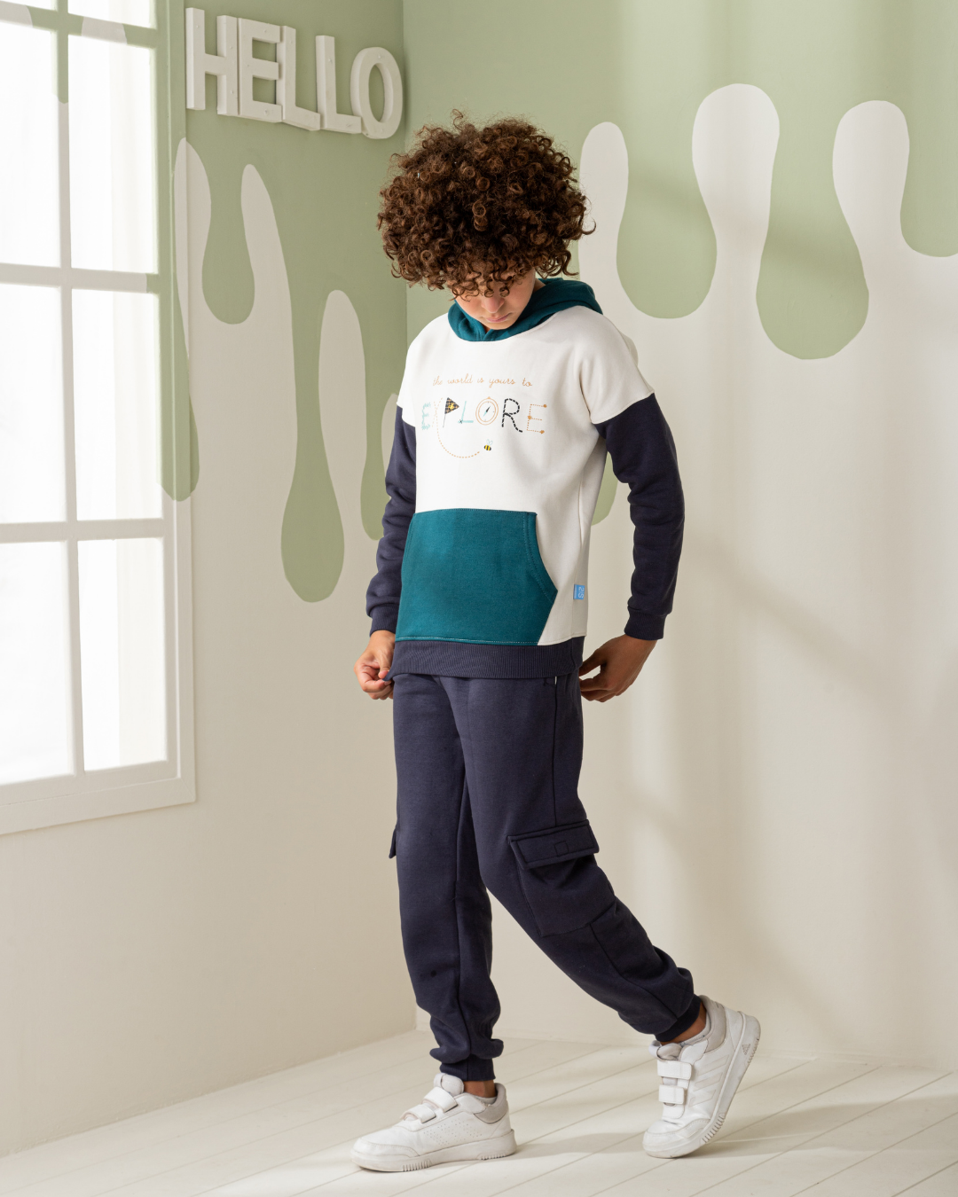 EXPLORE Boys' pajamas, cabochon sweatshirt and Melton cotton sweatpants