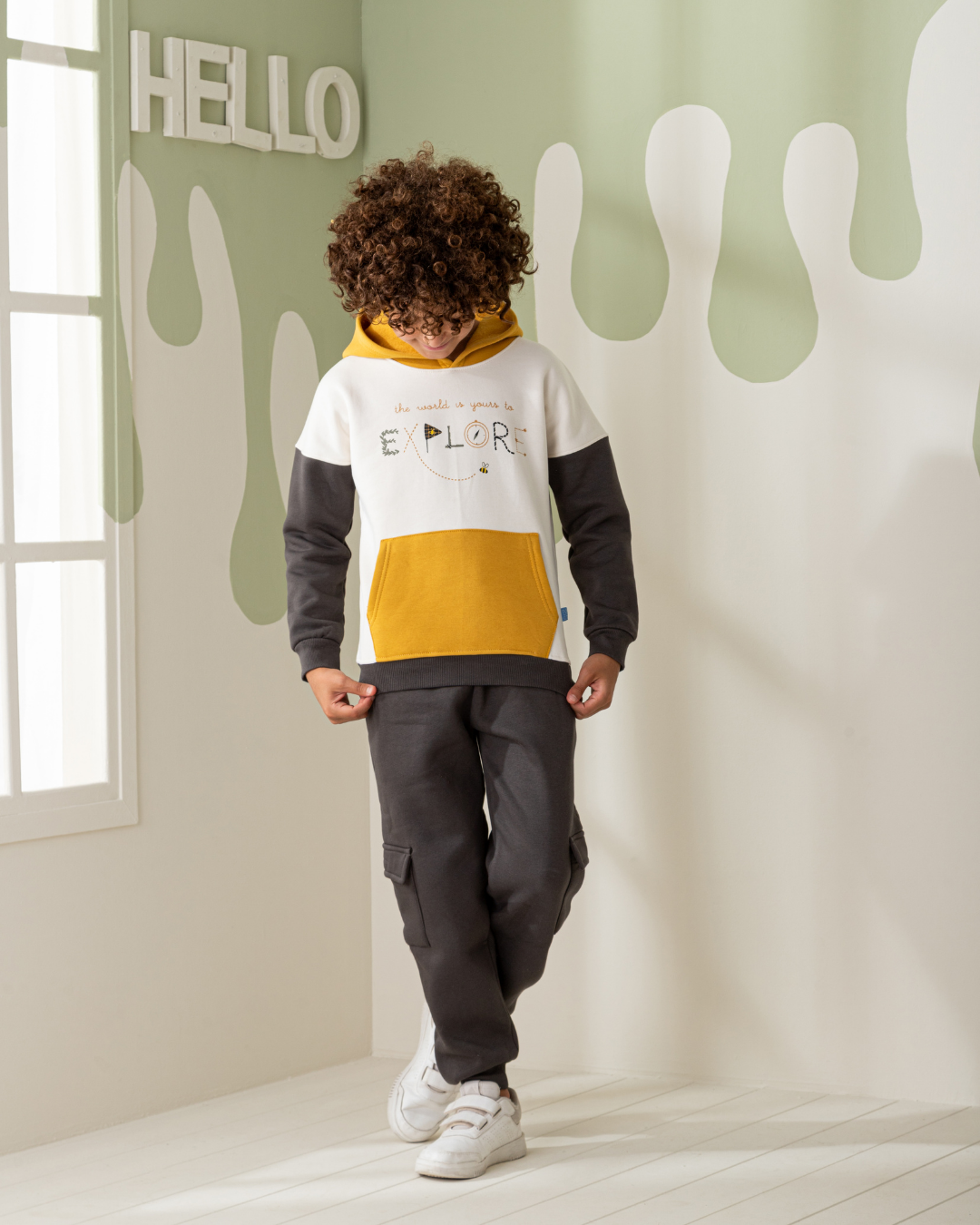 EXPLORE Boys' pajamas, cabochon sweatshirt and Melton cotton sweatpants