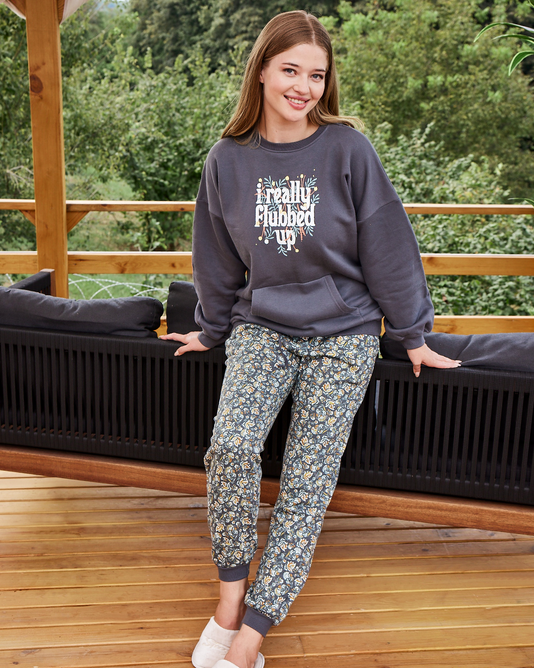 i Really Flubbed Up Ladies Fleece Pajama