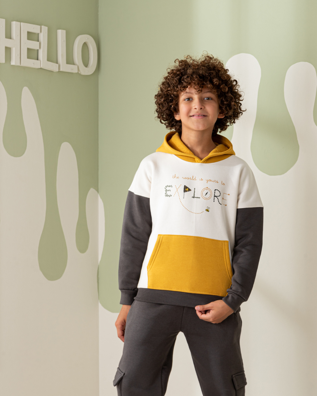 EXPLORE Boys' pajamas, cabochon sweatshirt and Melton cotton sweatpants