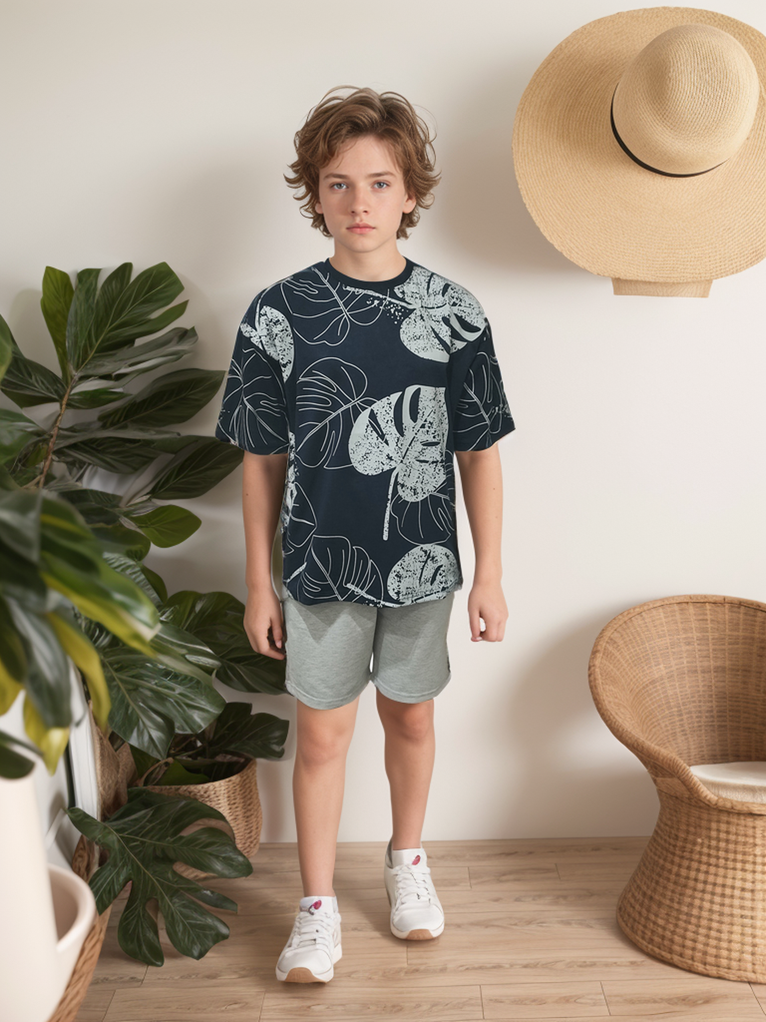 Big Tropical Leaves My children's pajamas, half sleeve