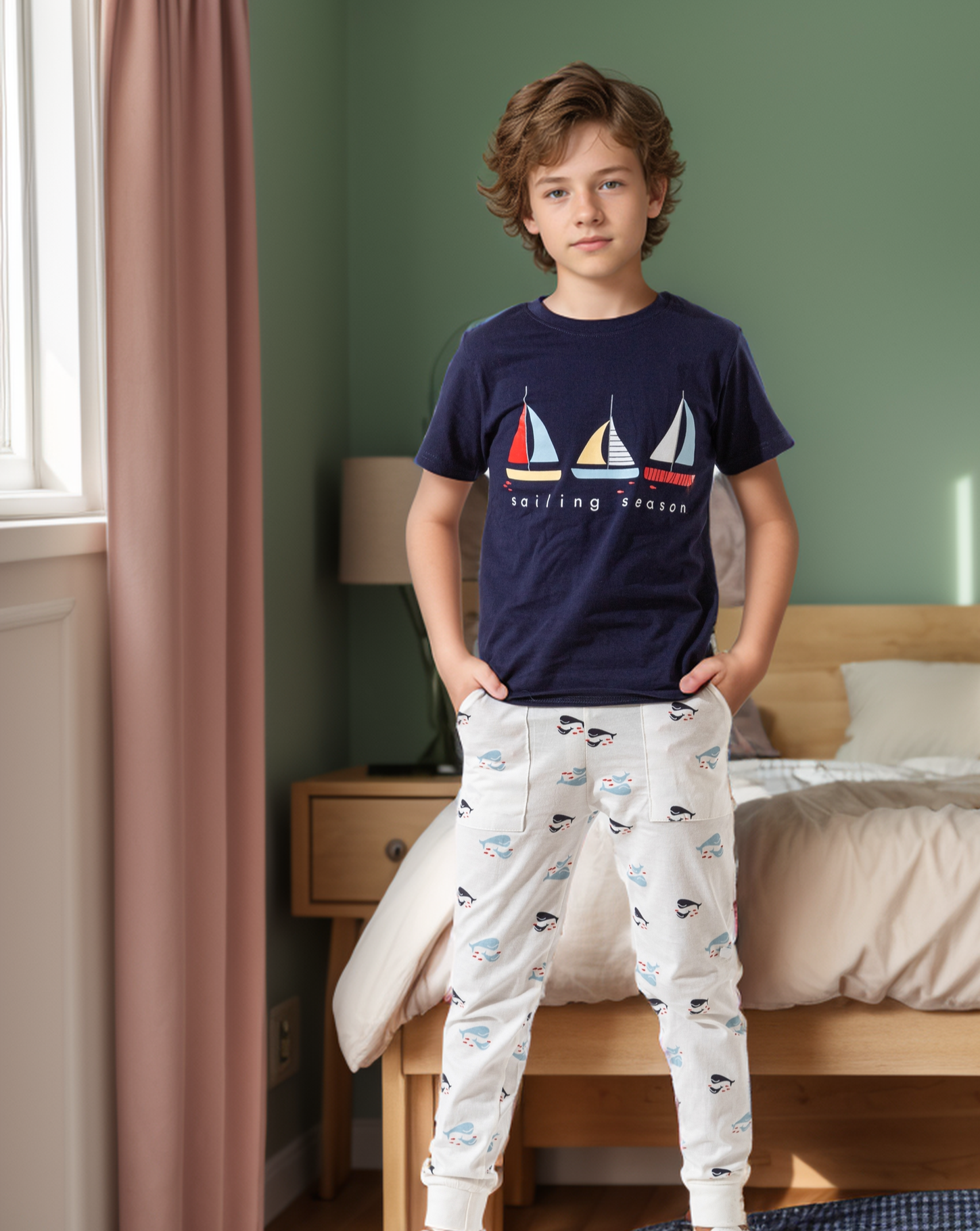 Sailing season My boys' half sleeve pajamas