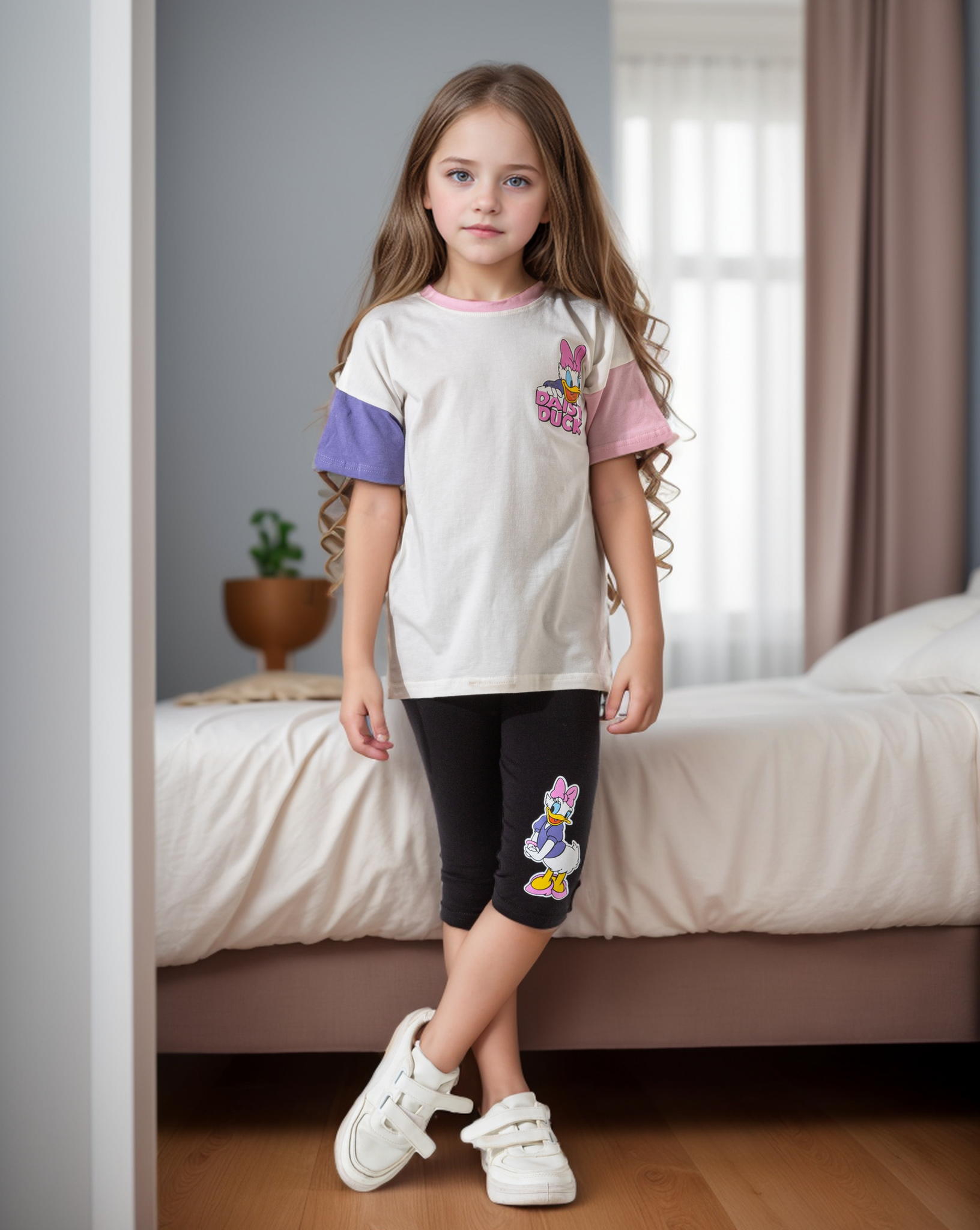 Daisy Duck Children's girls' pajamas, half sleeves and leggings