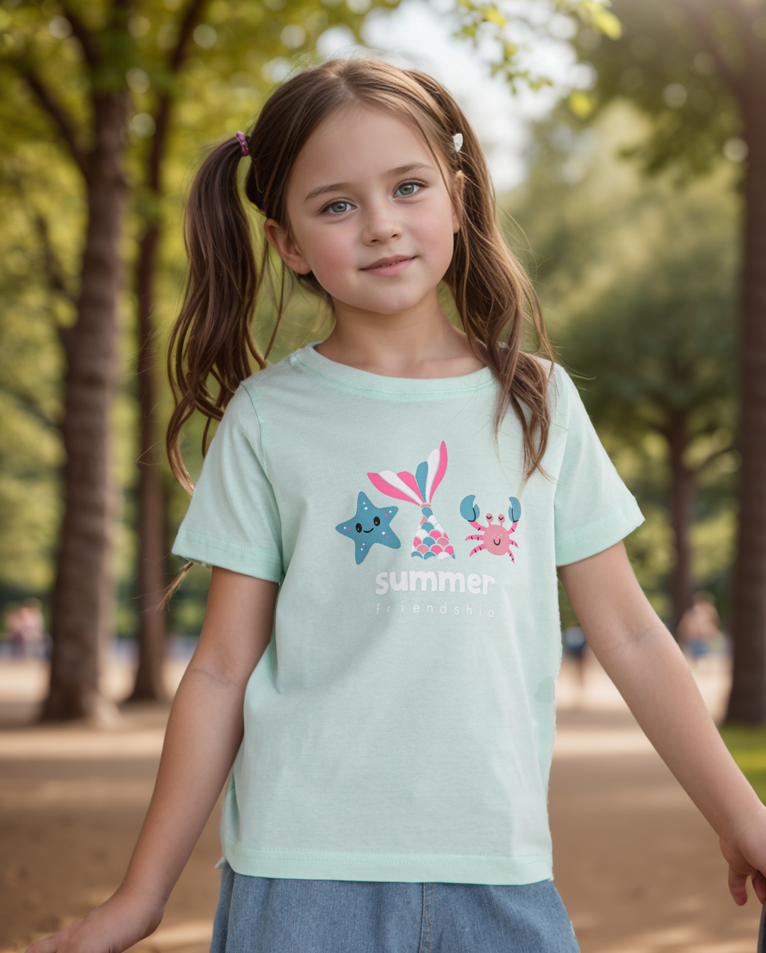 Mermaid half sleeve t-shirt for girls