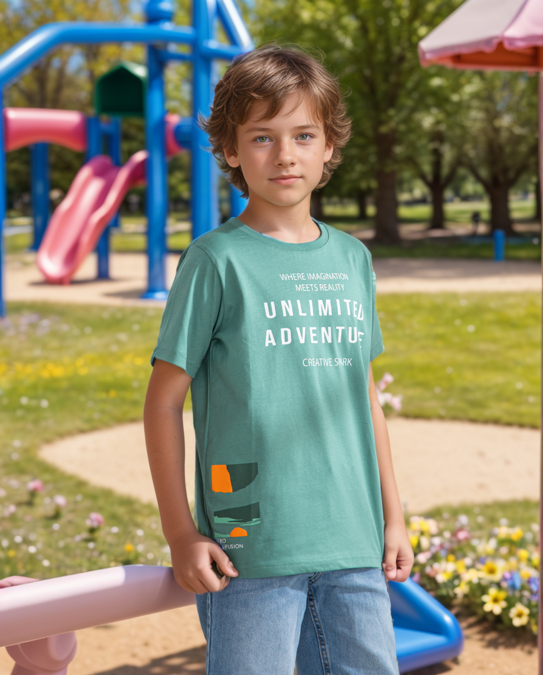 Unlimited Adventure Boys' half sleeve T-shirt