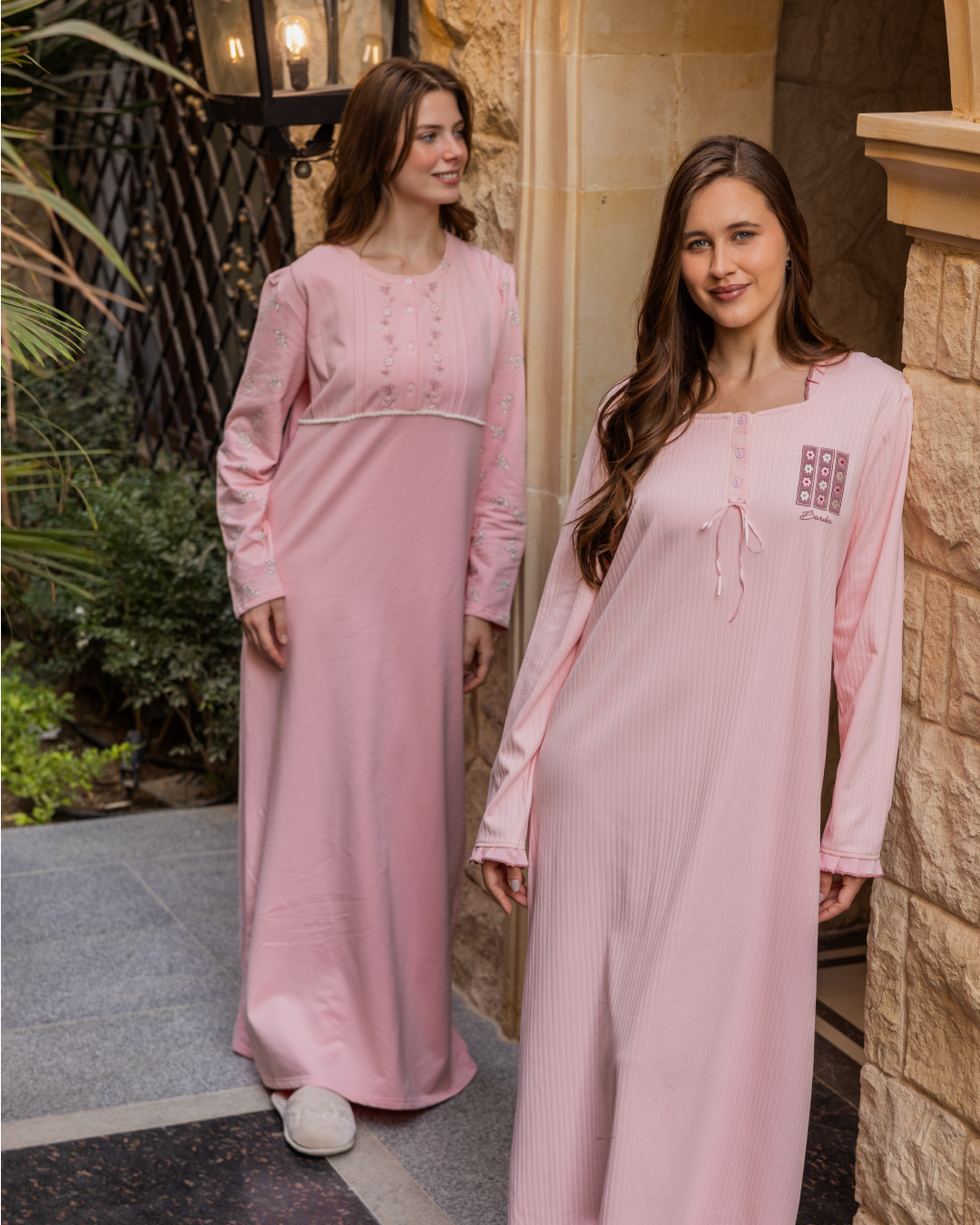 Women's long shirt with rose embroidery