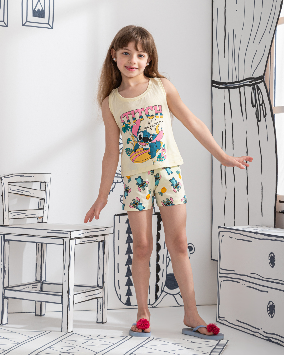 Stitch girls' pajamas and stitch shorts