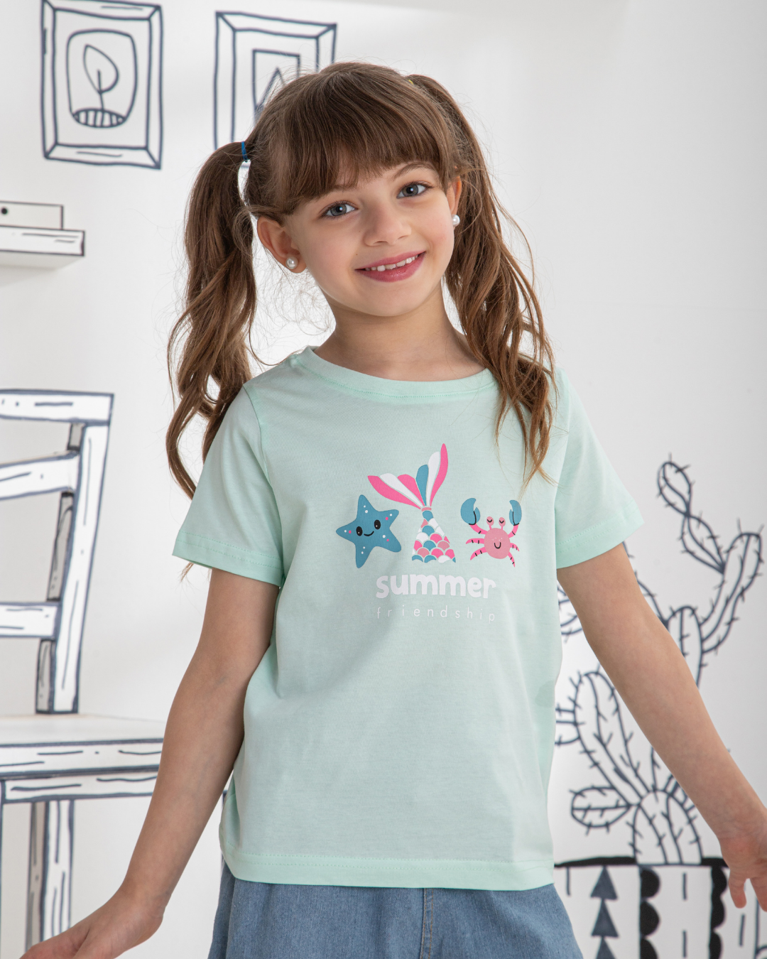 Mermaid half sleeve t-shirt for girls