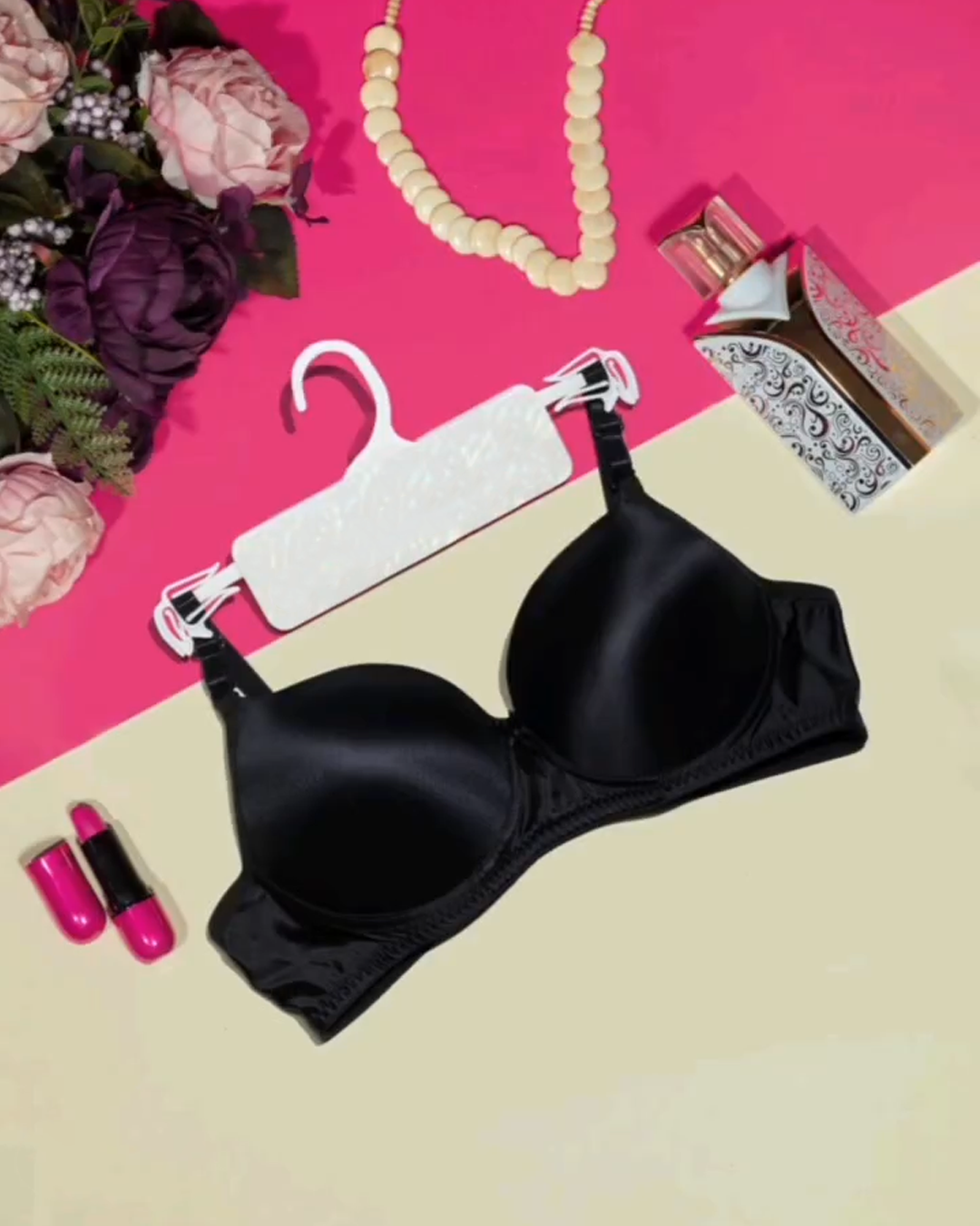 Women's bra full push-up cap with patterned lace – 2segypt