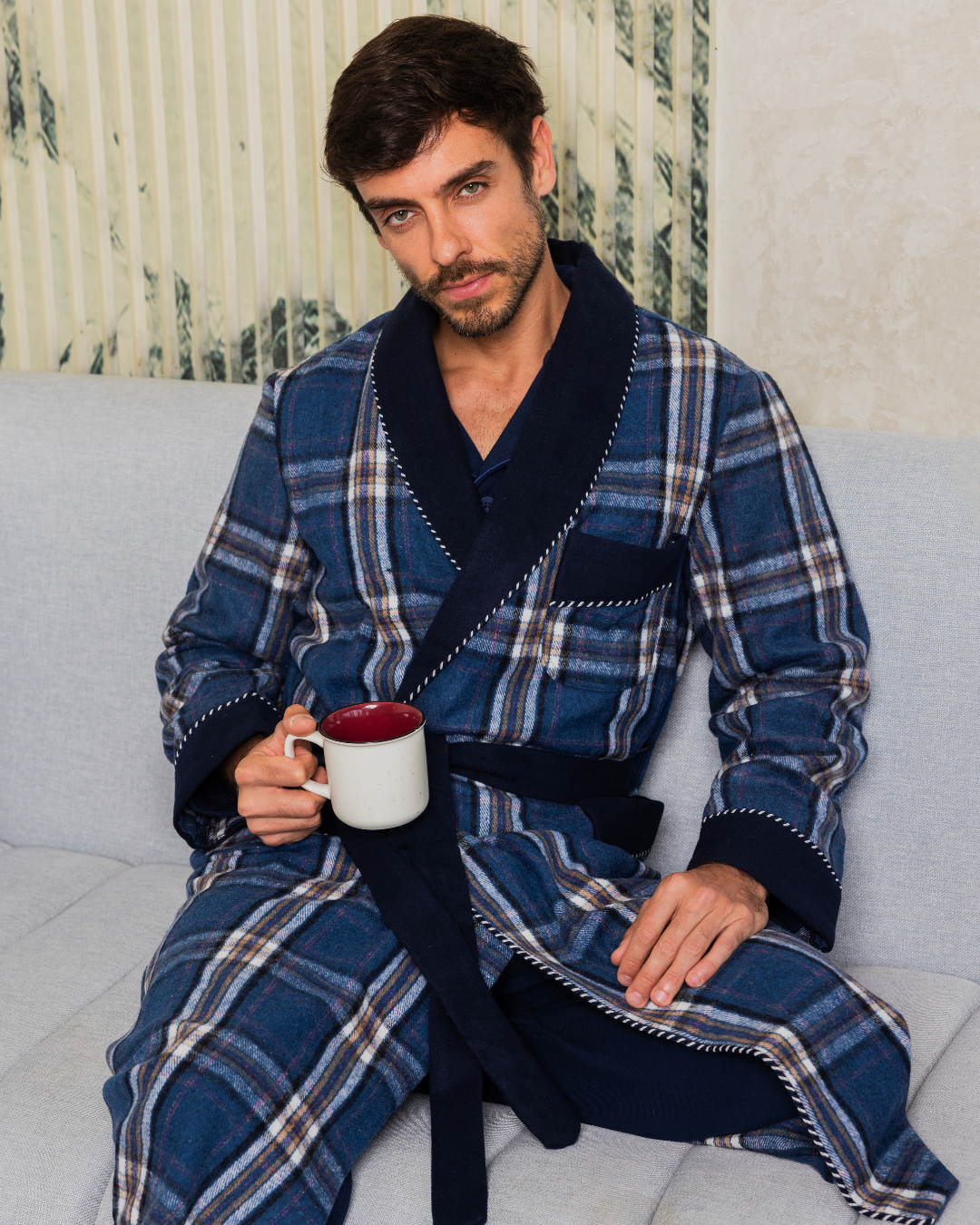 Men's checkered robe