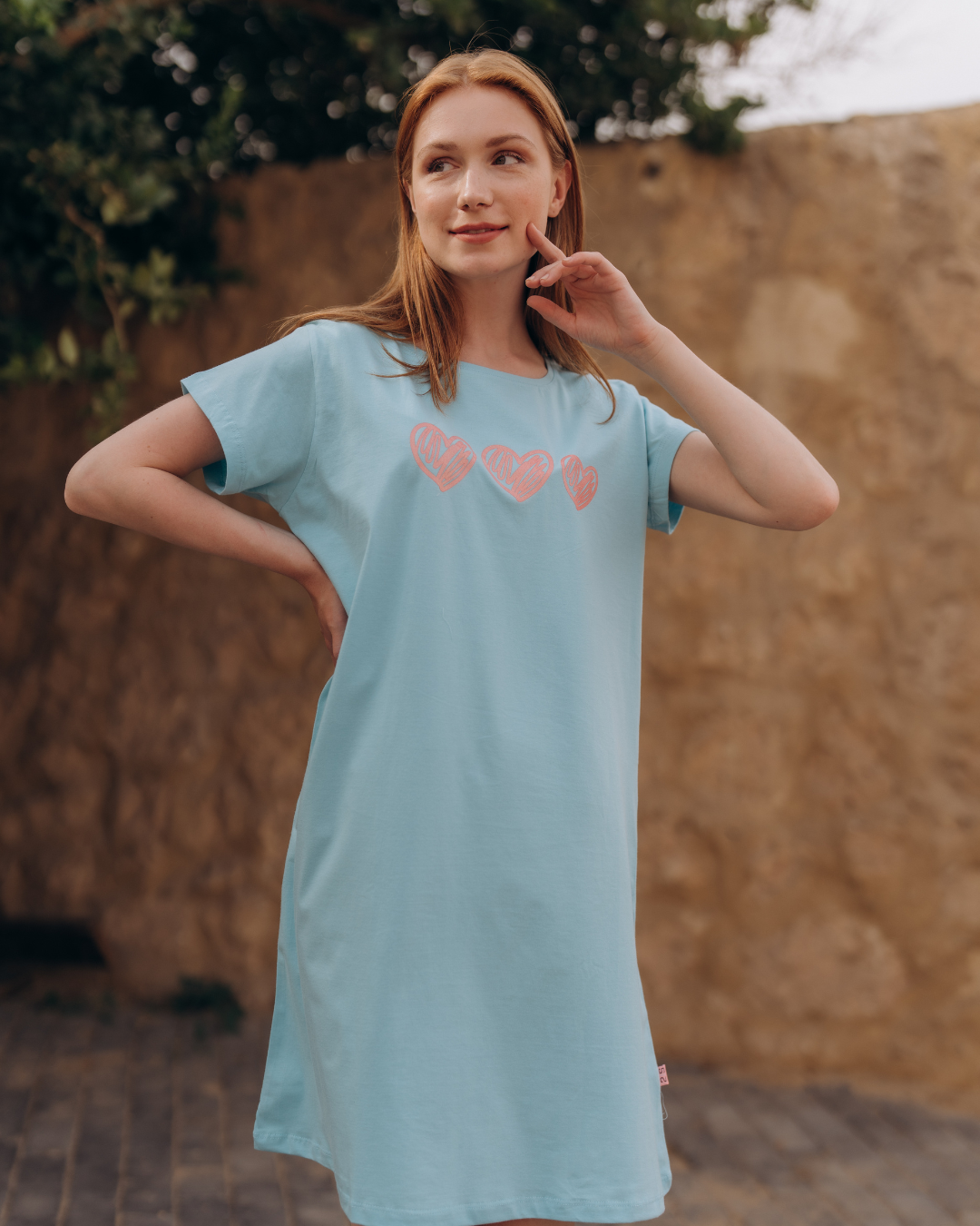 women nightshirt hearts