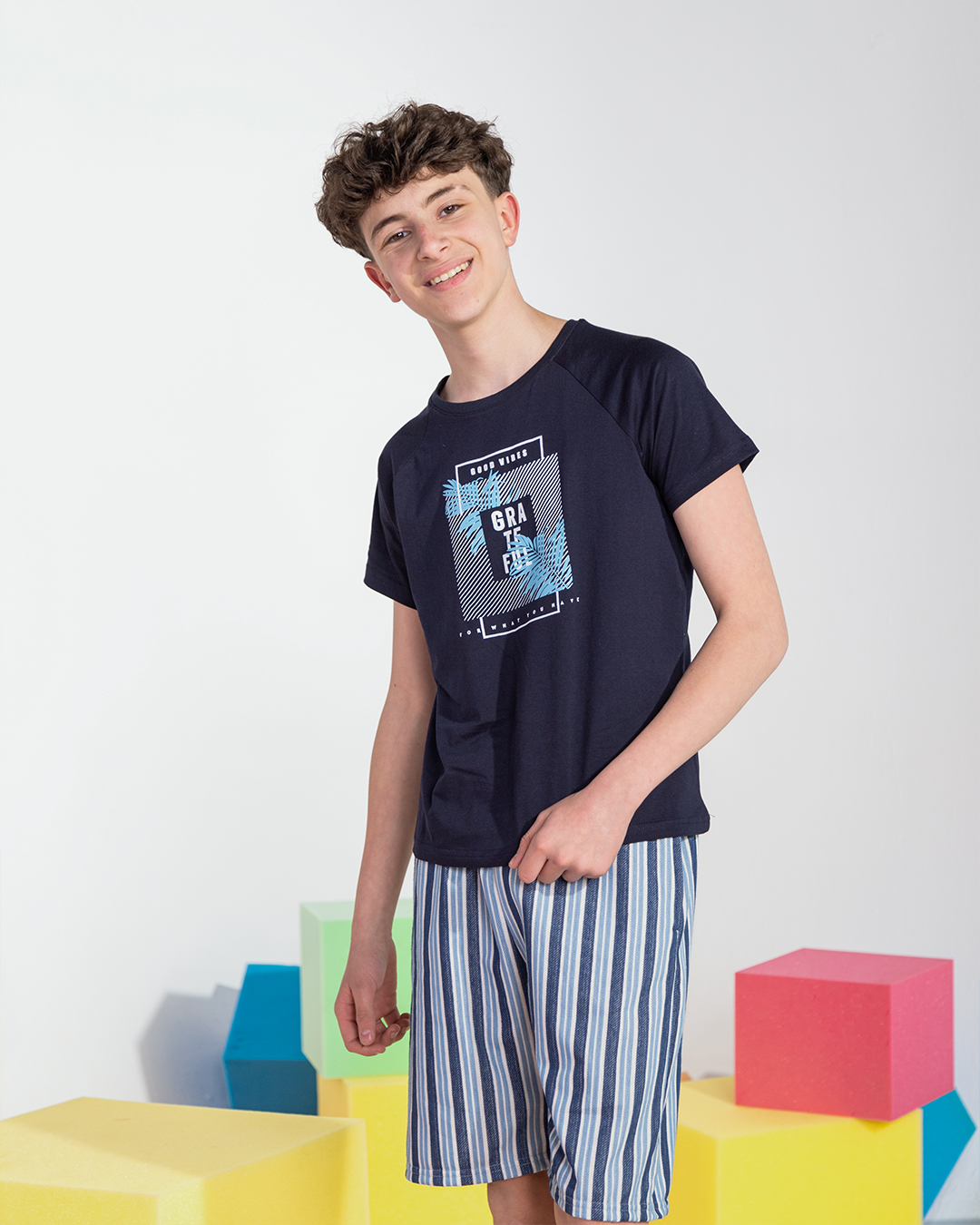 Gratful boys' jacquard pajamas