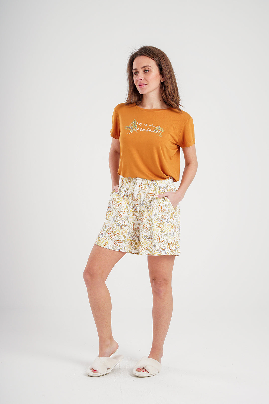 Women's pajama shorts with print