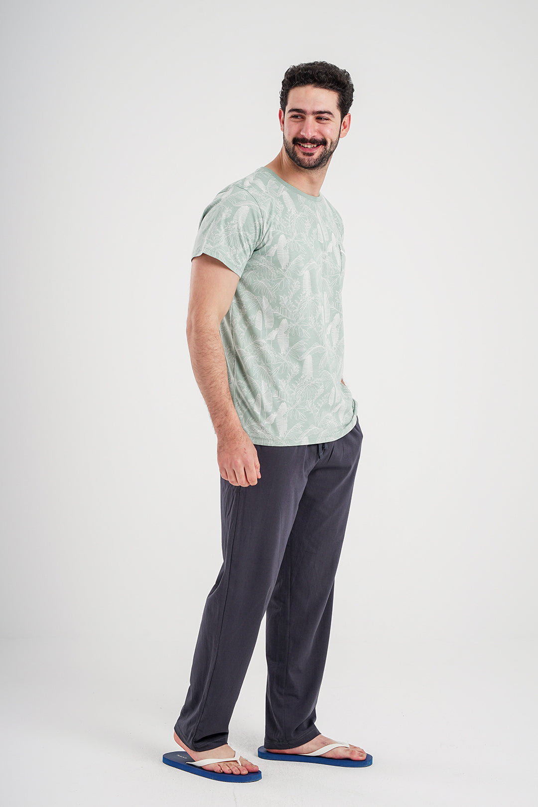 tropical men's pajama pants with pocket