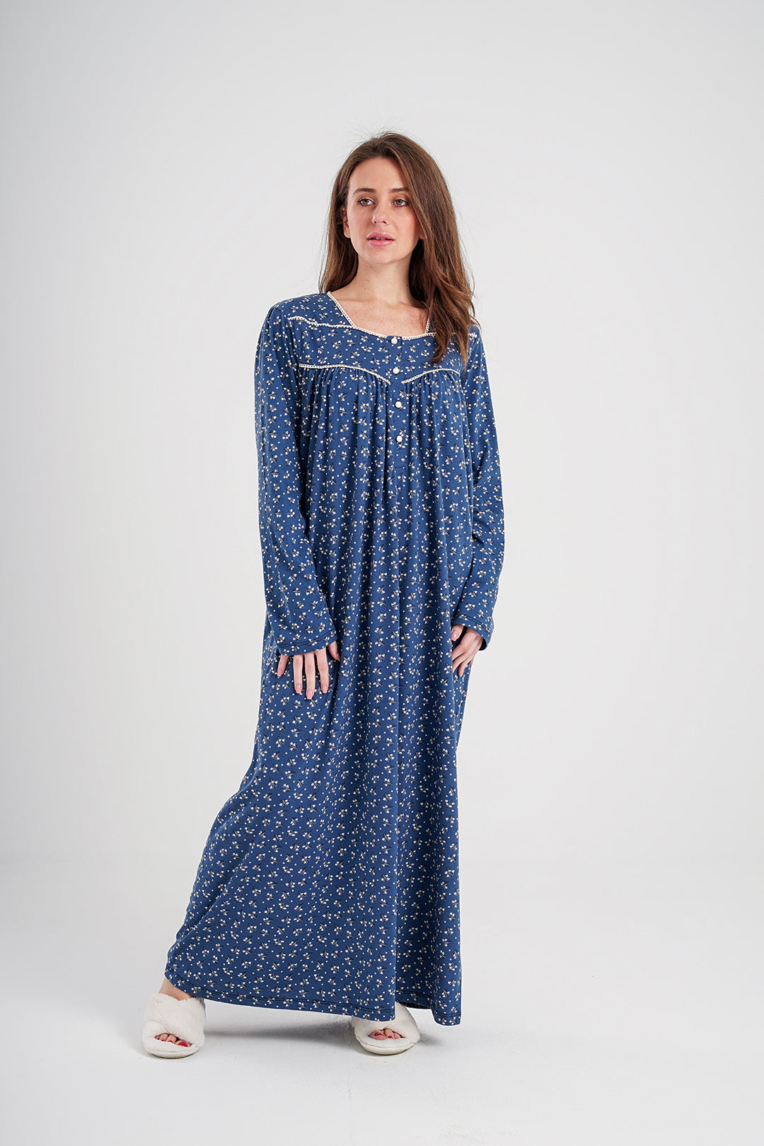 Women's galabia printed with sleeves