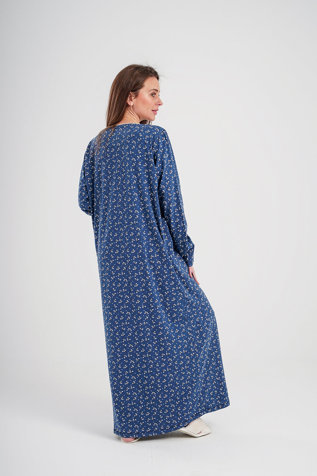 Women's galabia printed with sleeves