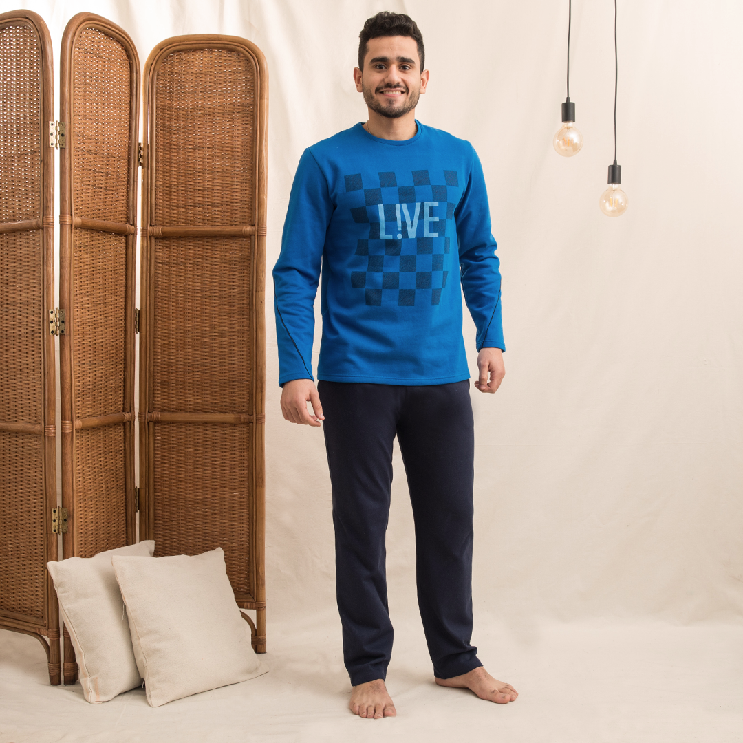 LIVE blue pajamas for men