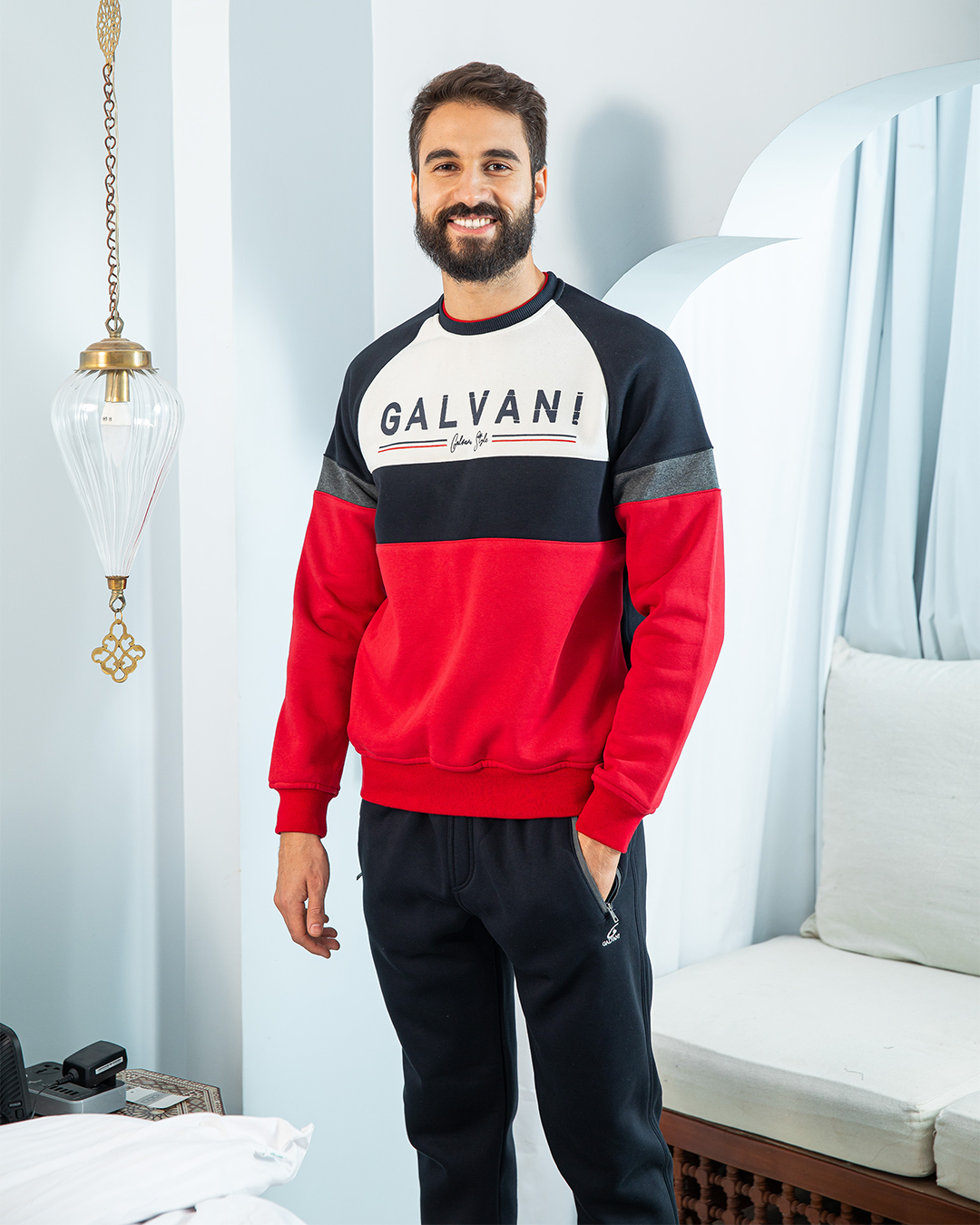 Galvani men's pajamas, rhubarb print