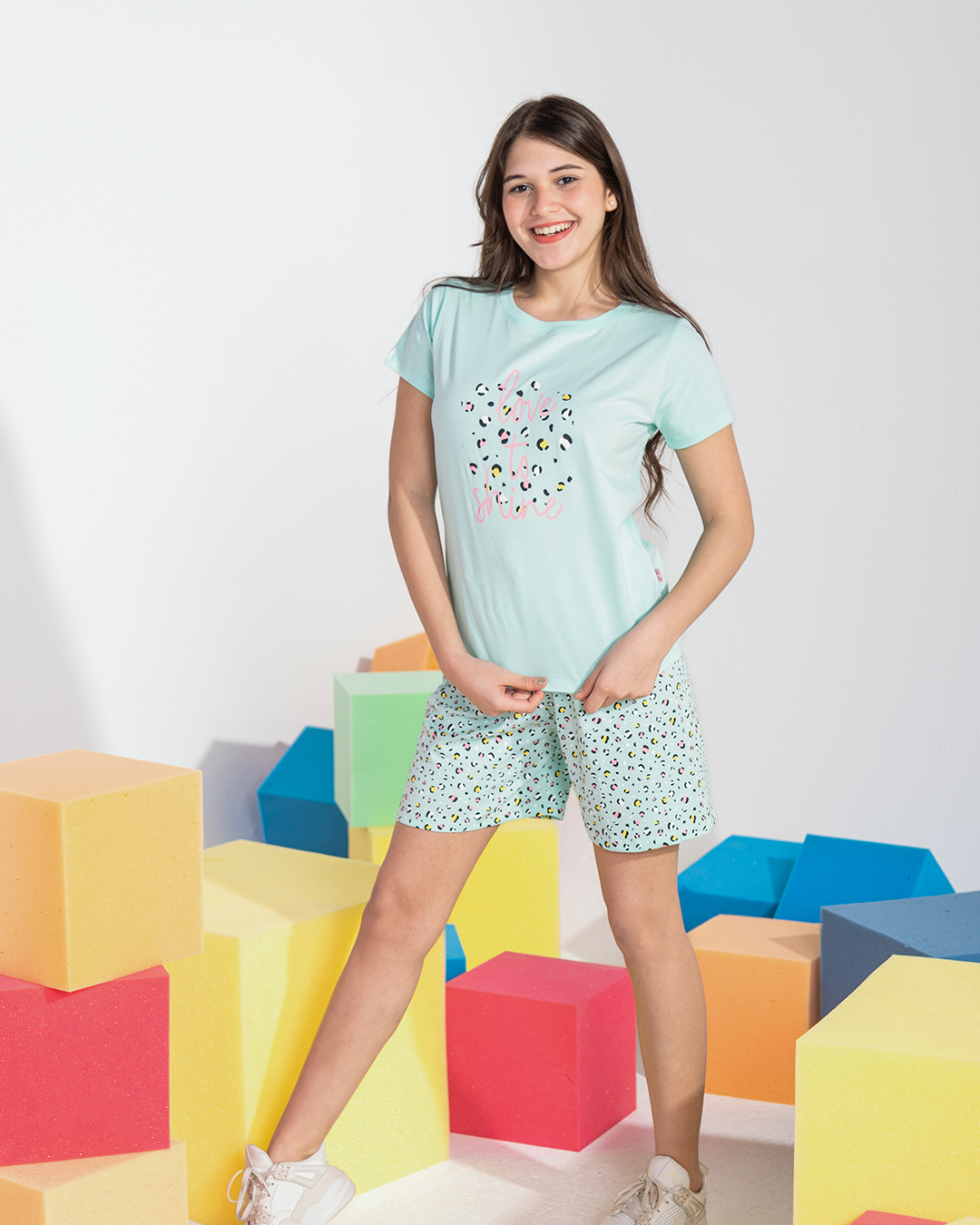 Love To Shine Girls' pajama shorts with tiger print