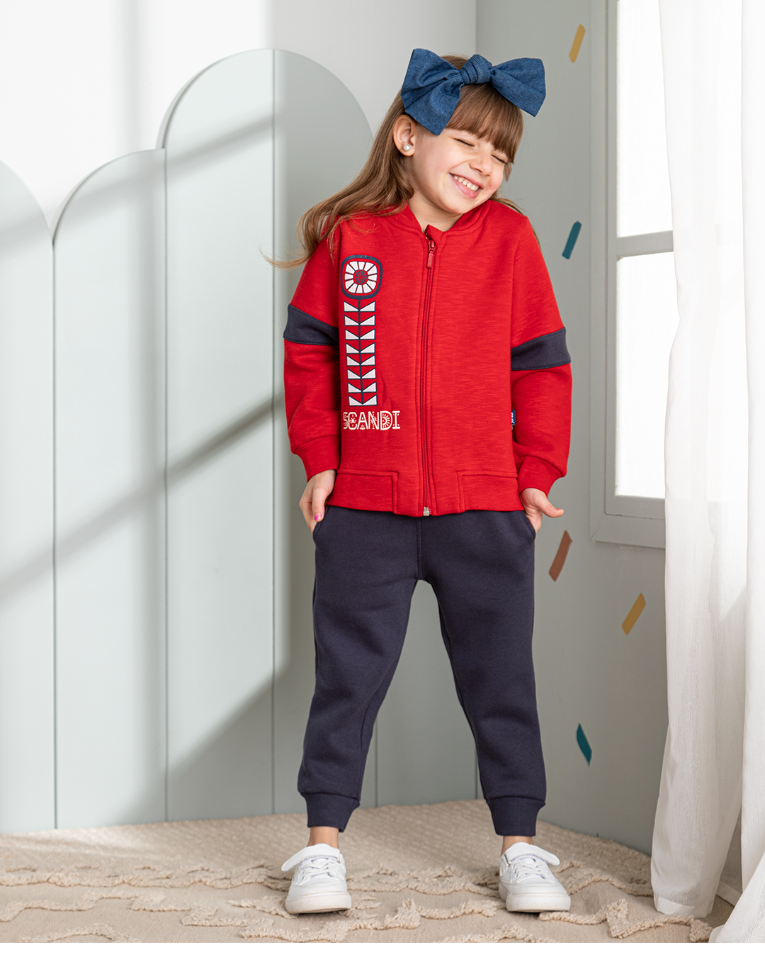 Scandi forest girls' printed set