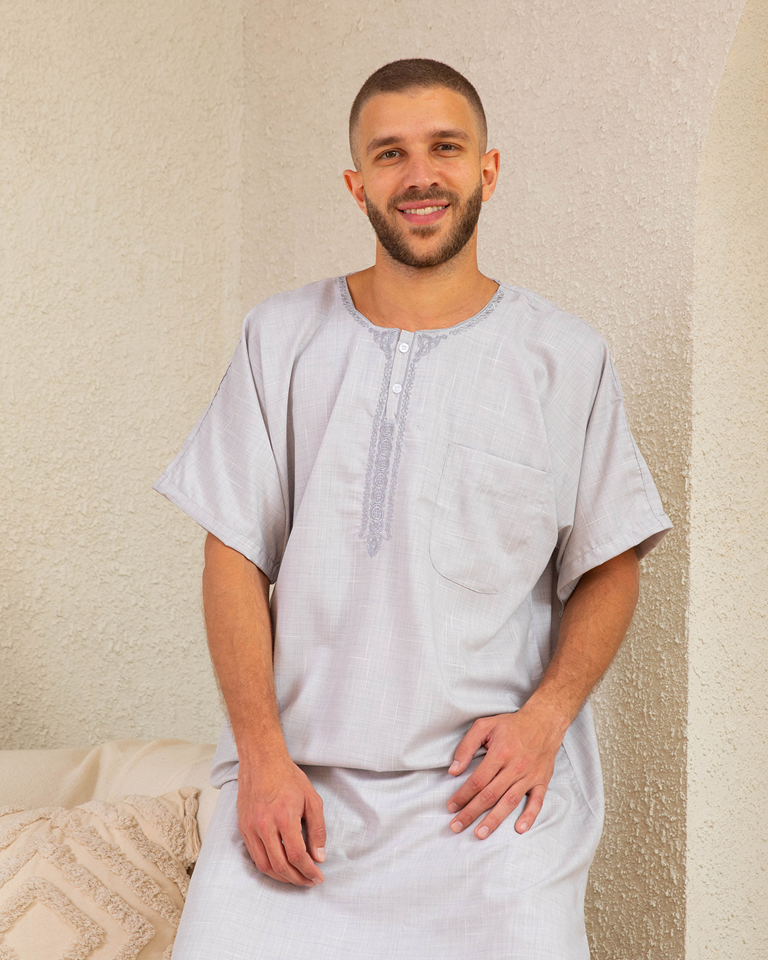 Jalabiya for men embroidered with buttons