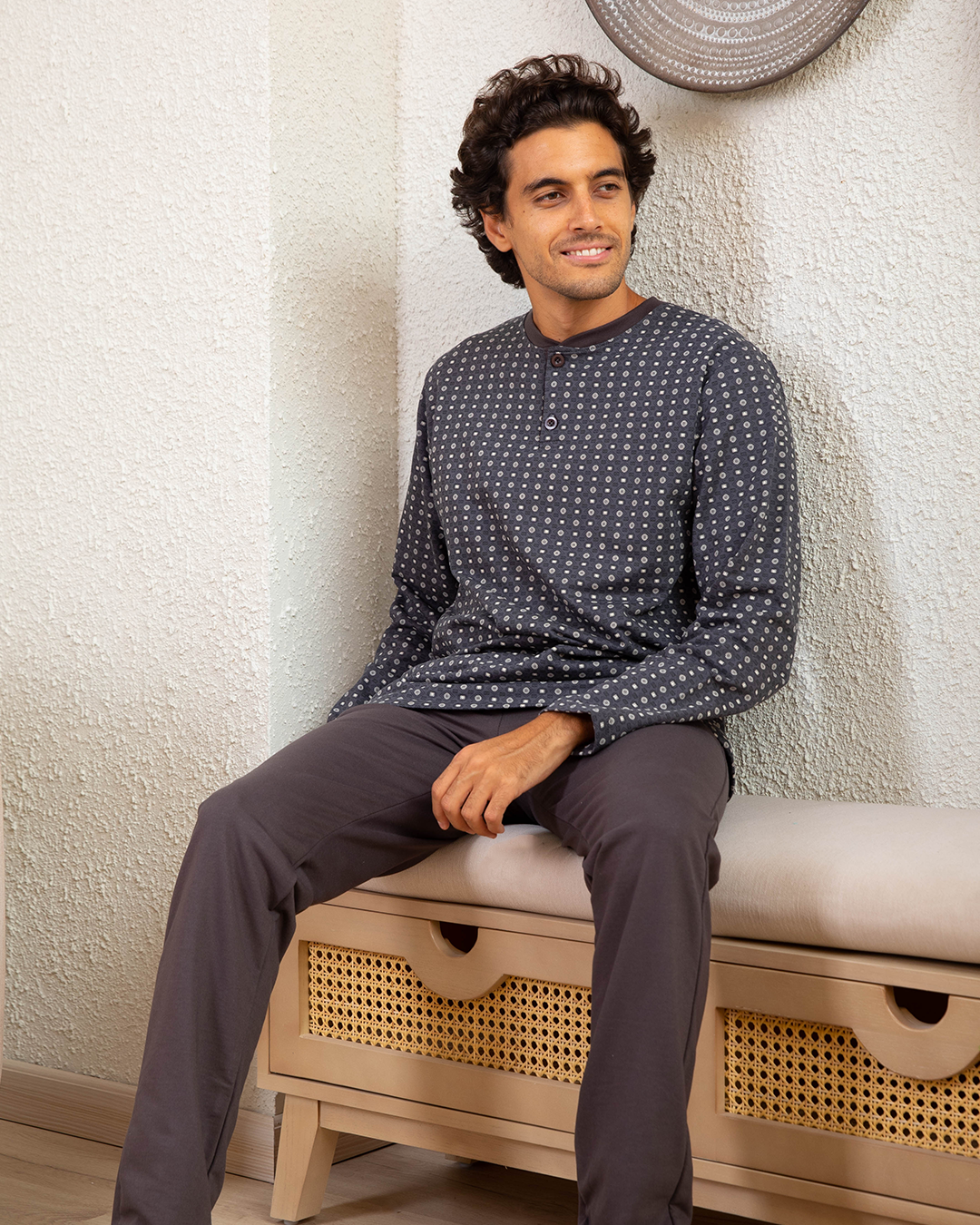 Men's pajamas, Polo Rotary, plain trousers