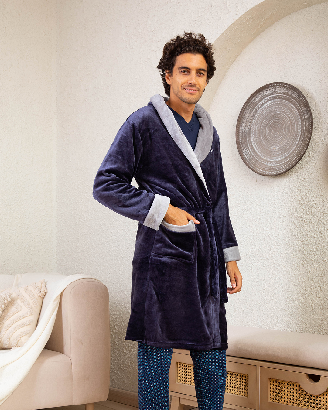 Men's Cool Shawl Polar Robe