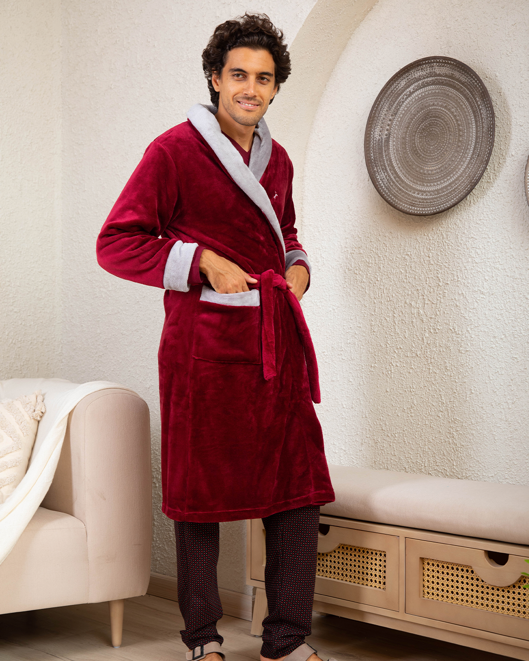 Men's Cool Shawl Polar Robe