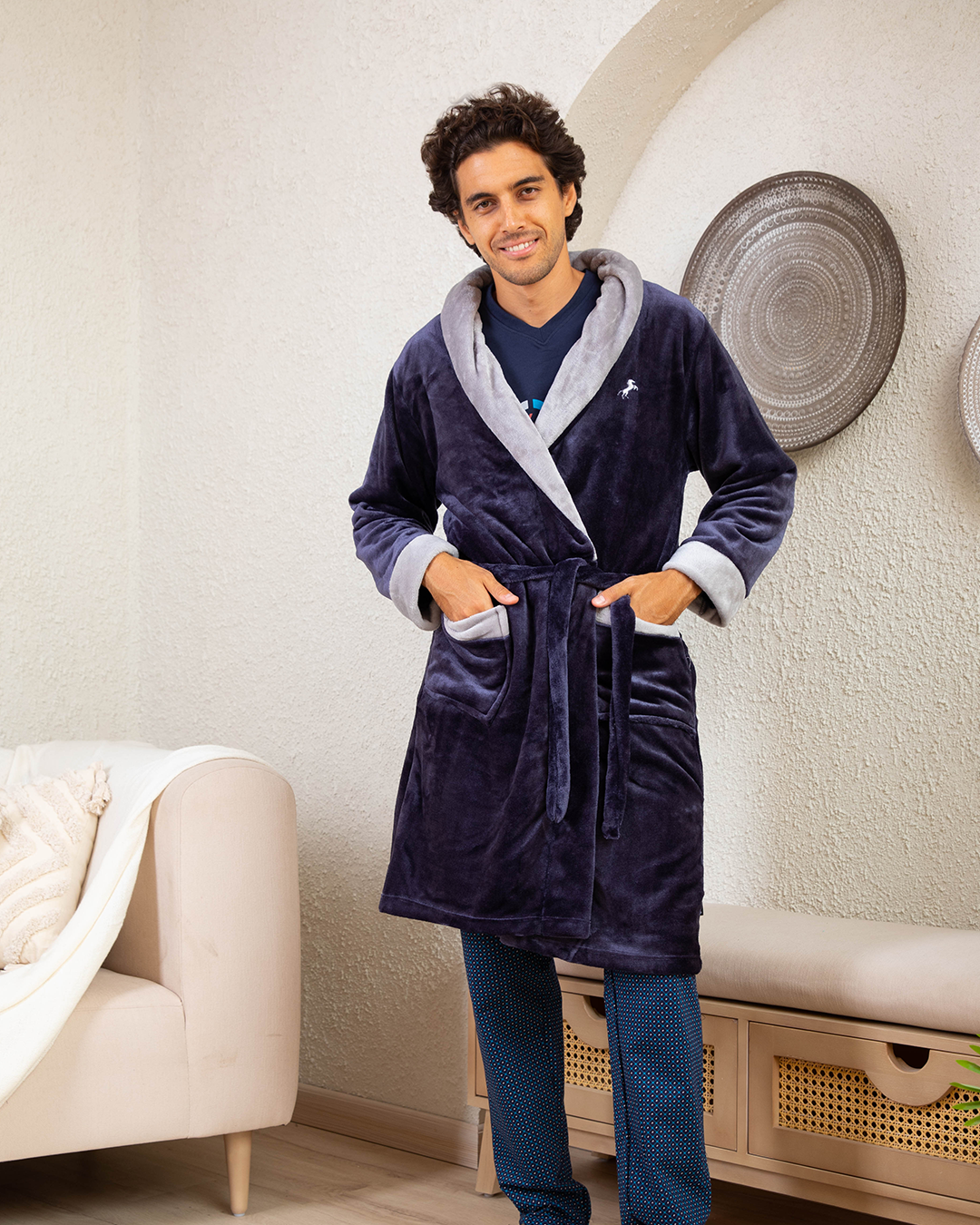 Men's Cool Shawl Polar Robe