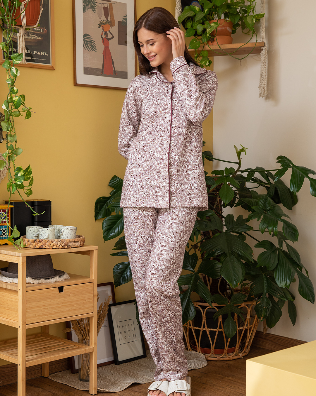 Women's pajama classic Milton Rotary rose
