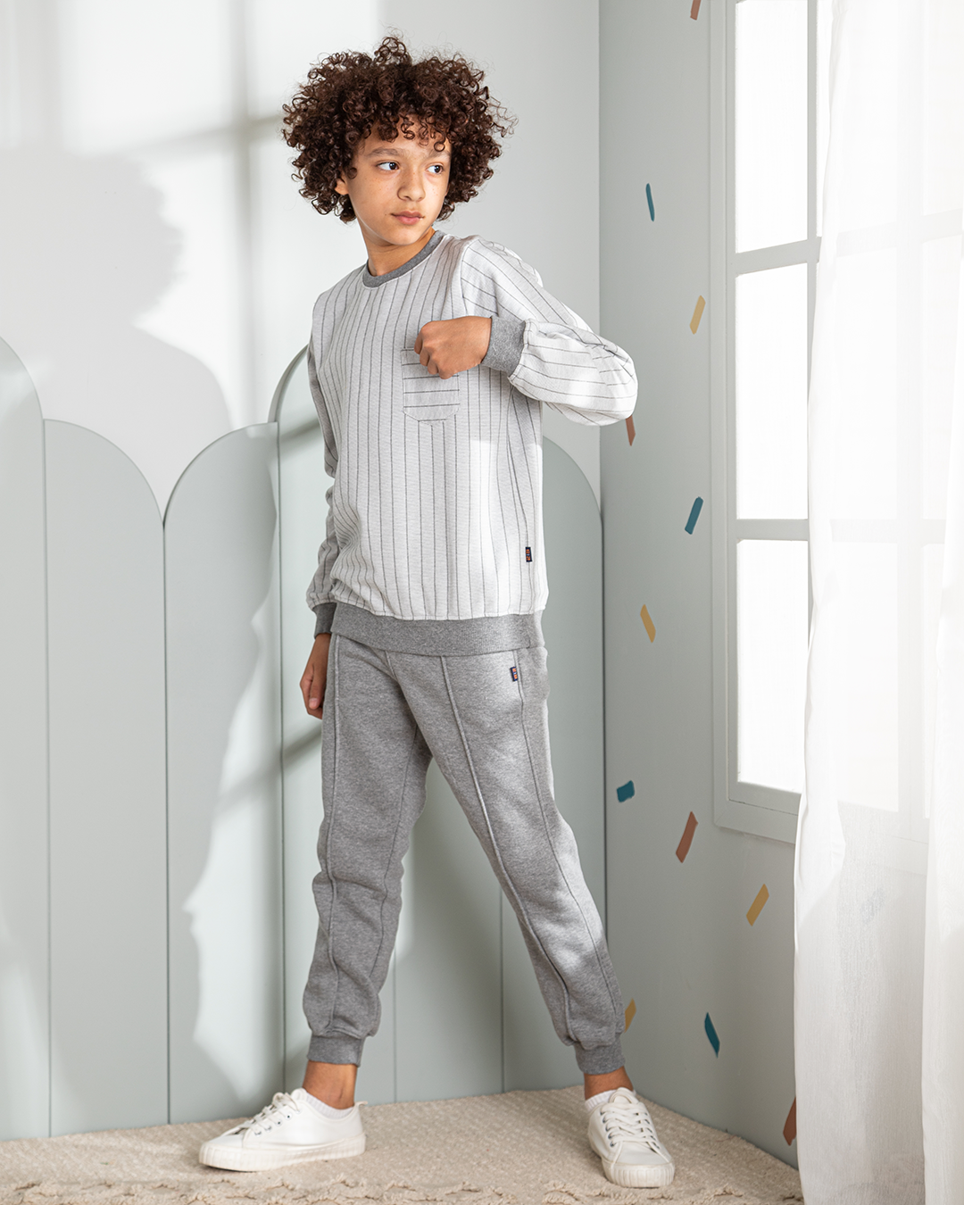 Boys' junior Milton jacquard pajamas * Milton plain