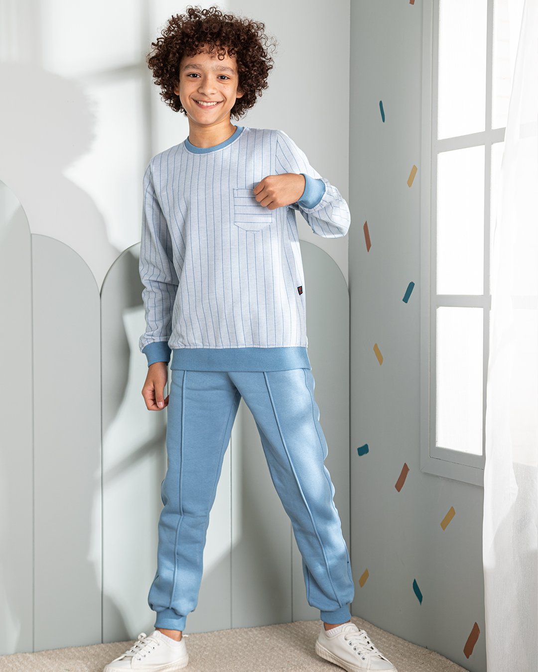 Boys' junior Milton jacquard pajamas * Milton plain
