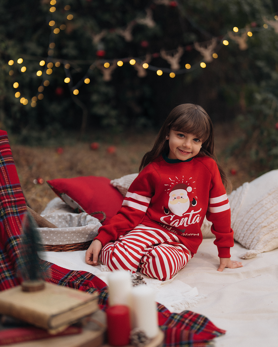 Santa is my holiday alarm My kids Christmas pajamas
