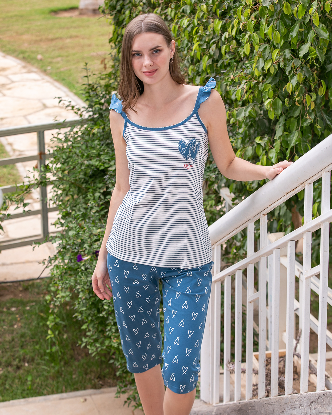 Kiss me Women's Bermuda Hearts Pajamas