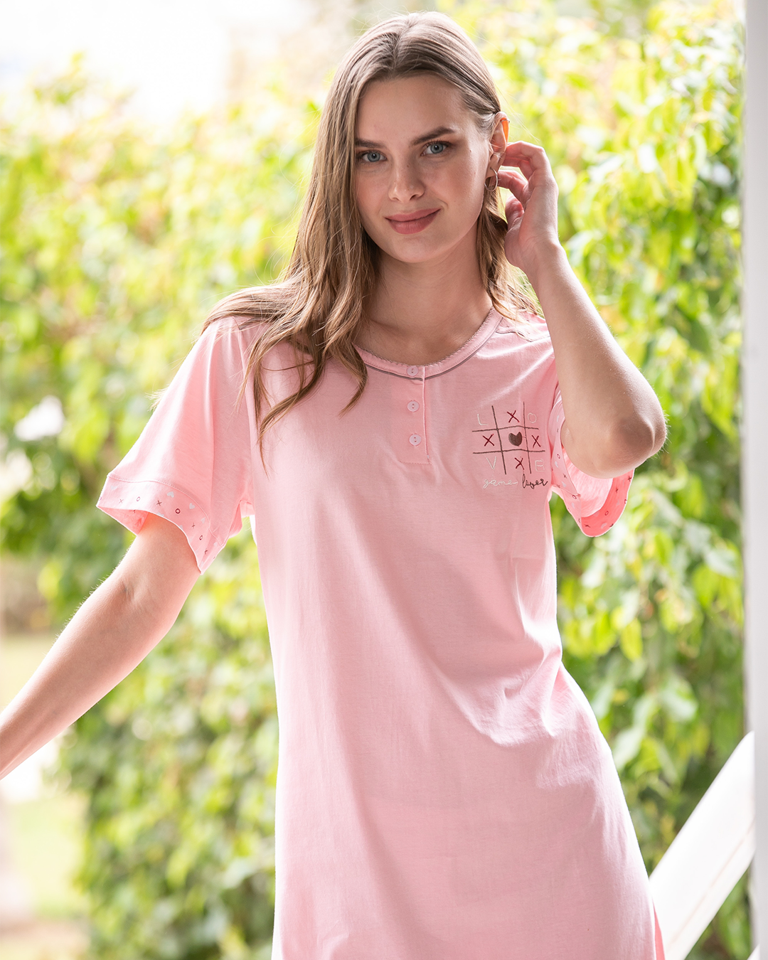 Game love women's button-down nightgown