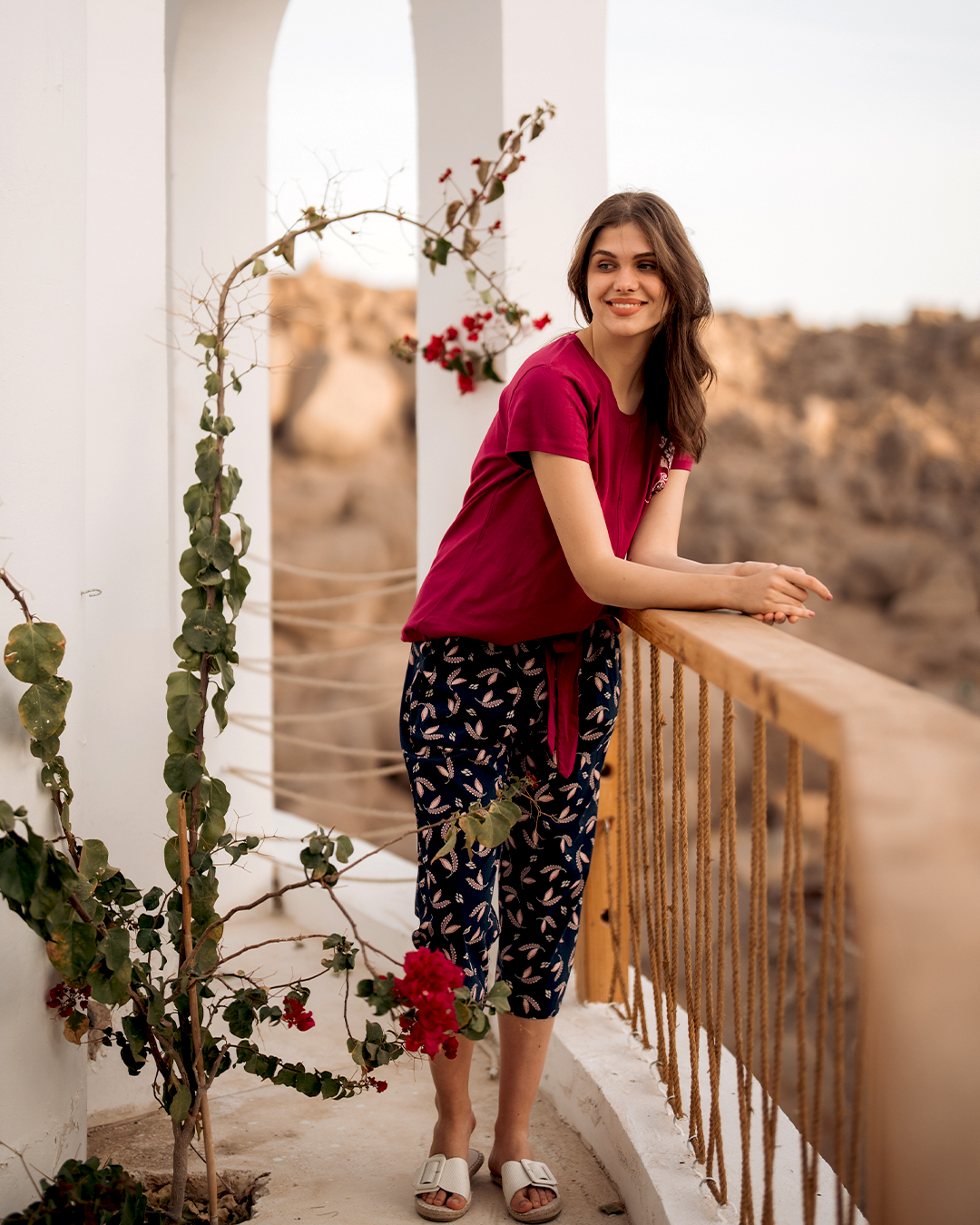 Women's pajamas with printed pants