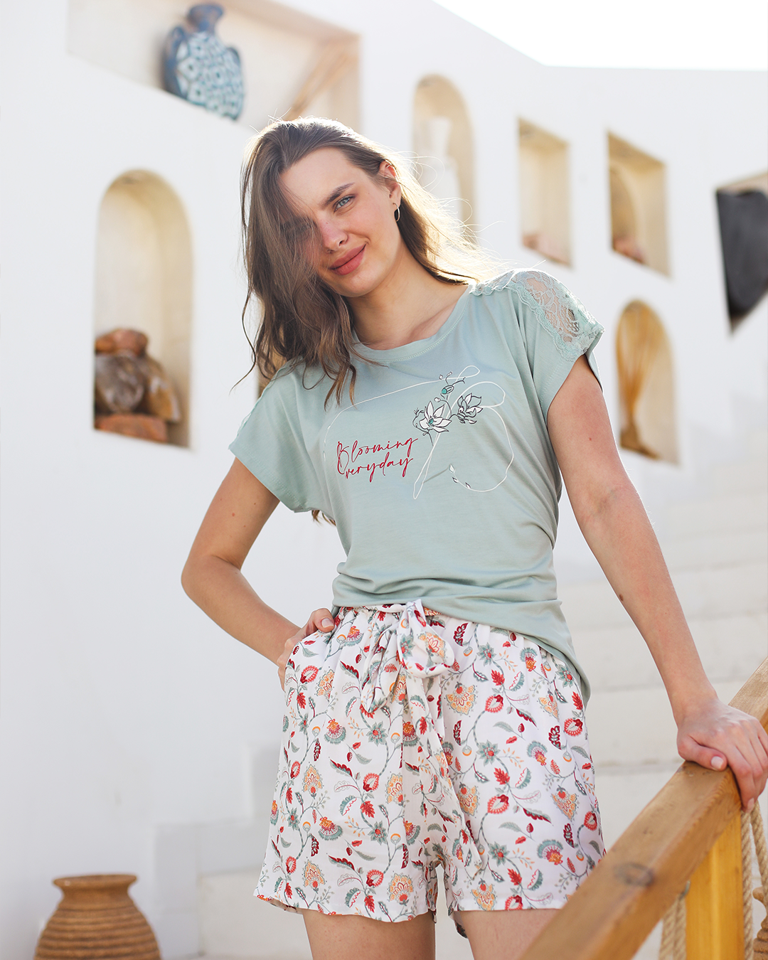 Blooming Everyday Women's Printed Viscose Shorts Pajamas