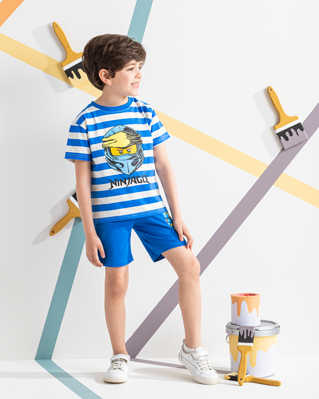 ningacoboys' pajama shorts with stripes