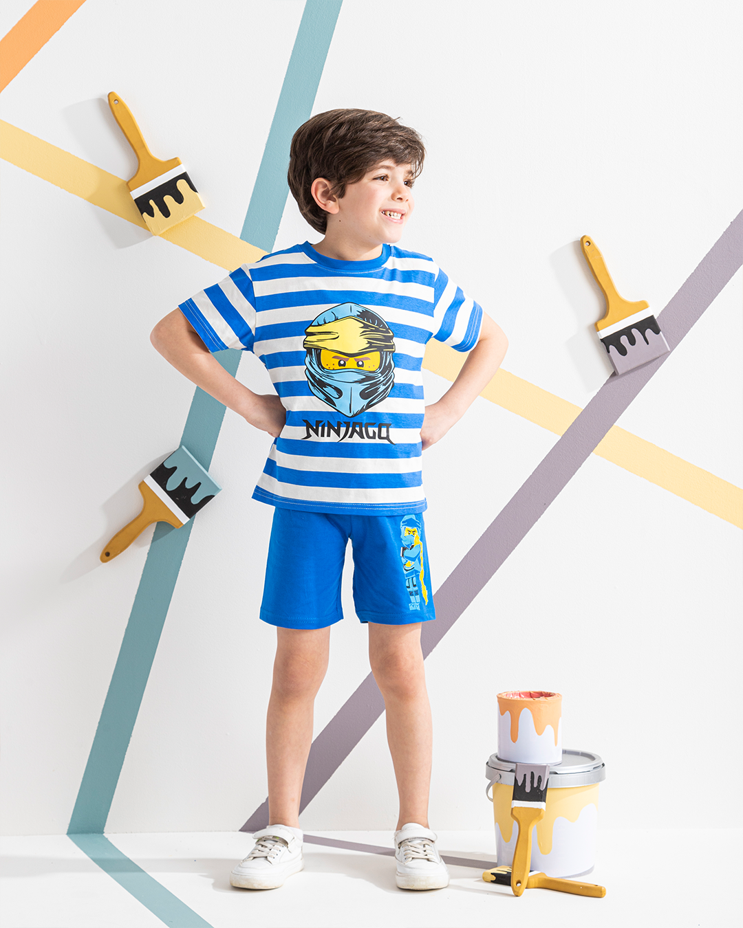 ningacoboys' pajama shorts with stripes