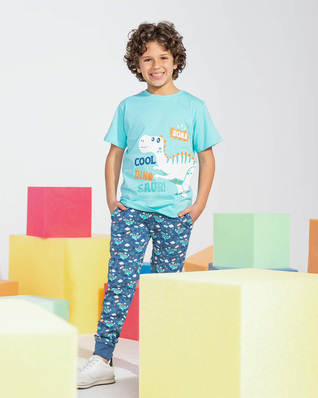 COOl DINO Children's pajamas, boys, dinosaur print pants