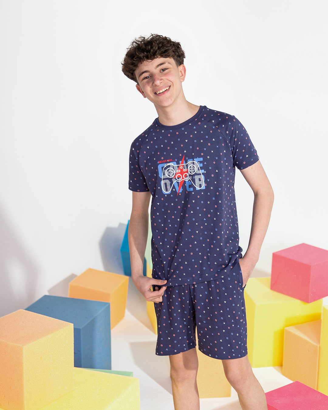 game over boys' pajamas, printed T-shirt and shorts