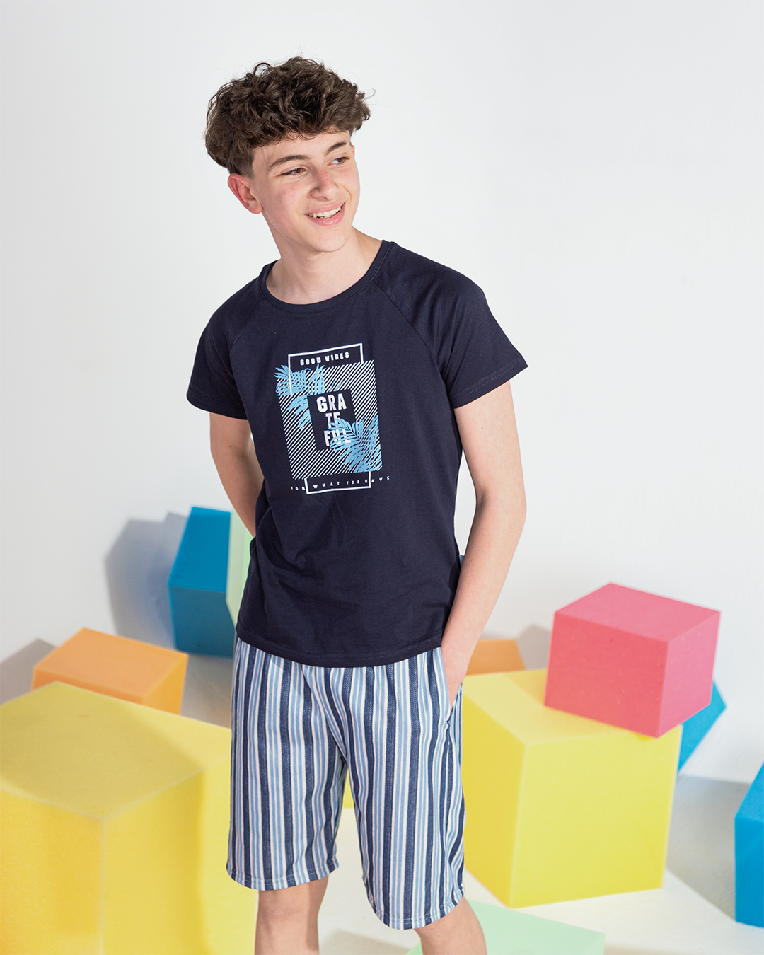 Gratful boys' jacquard pajamas