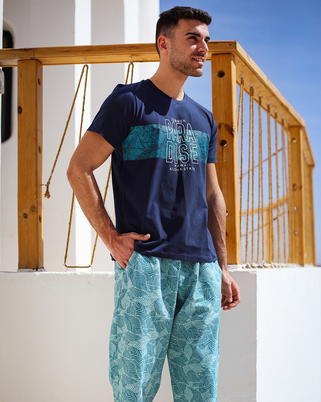 SUMMER PARADISE Men's pajama shorts with print