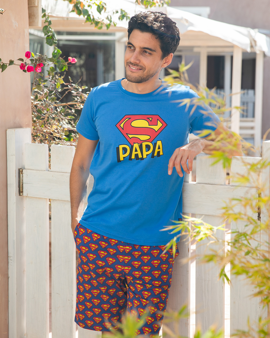 superman men's pajama shorts